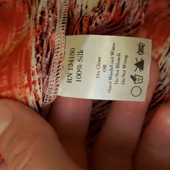 Vintage Wyatt 100% Silk Orange Geometric Print Button Down Sleeveless Romper - Picture 5 of 11